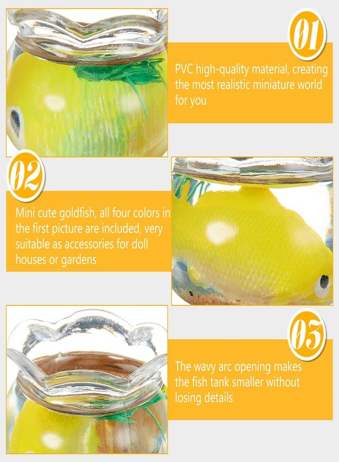 Simgoing 4 Pcs Miniature Dollhouse Accessories, 1: 12 Scale Mini Resin Fish Tank for Garden Scene Decor, Miniature Things for DIY Decorations - Image 4